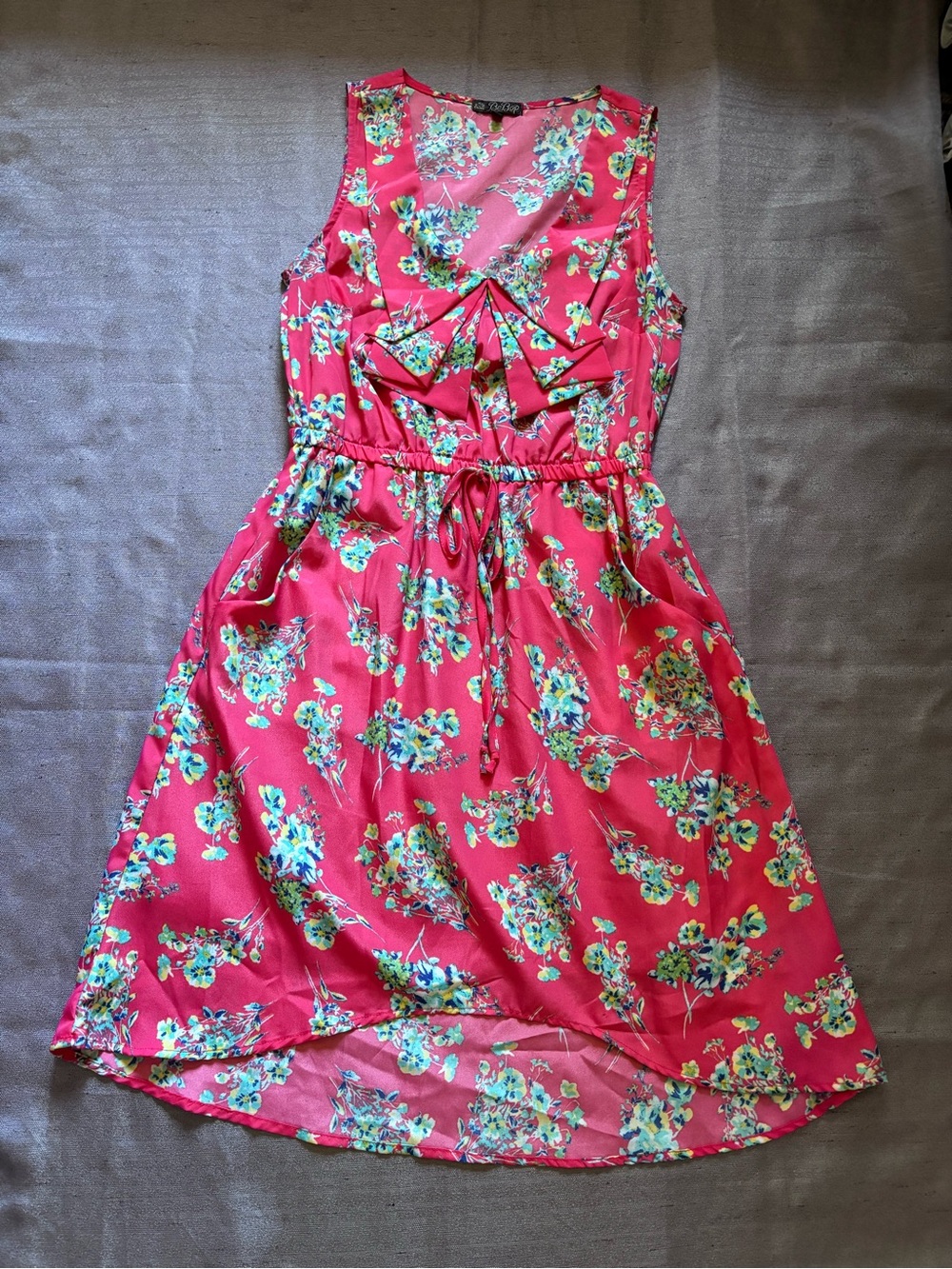 BeBop Pink Floral V-Neck Dress